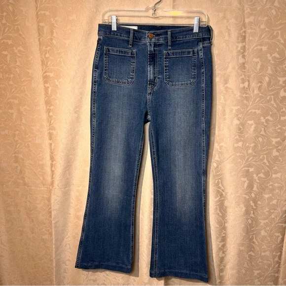 GAP 'High-Rise 70s Flare' Medium Wash Jeans with Front Pockets - Size 29 - Picture 4 of 16
